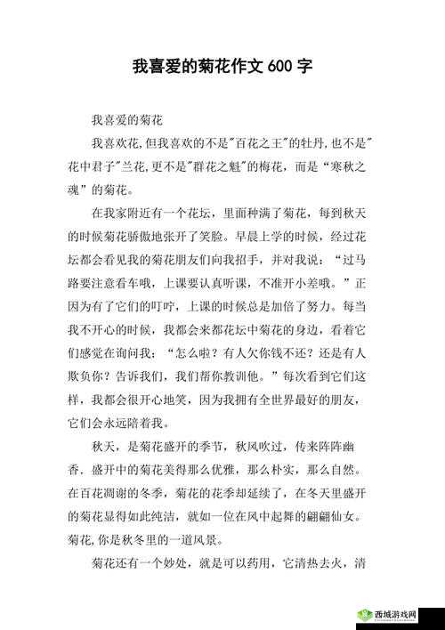 菊花:六年级学生的神秘世界