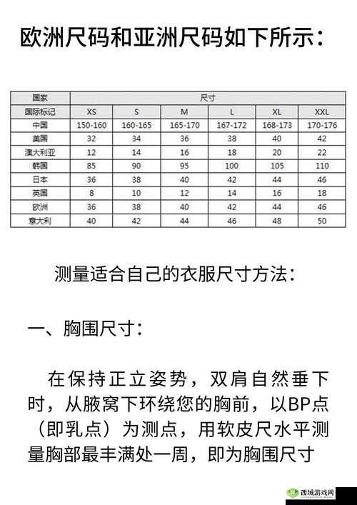 欧洲尺码和亚洲尺码的区别：从测量方法到适用人群全解析
